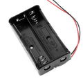 18650 x 2 Battery Holder Case without Cover with Wire Leads (Dual Cell Plastic Battery Holder)