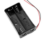 18650 x 2 Battery Holder Case without Cover with Wire Leads (Dual Cell Plastic Battery Holder)