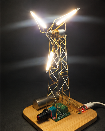 LED Windmill — Hand-Soldered Kinetic Light Sculpture